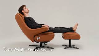 Mcombo Genuine Leather Swivel Recliner with Ottoman  Model 6160-A7100