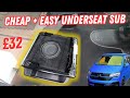 VW transporter underseat powered subwoofer. T5 Campervan project.