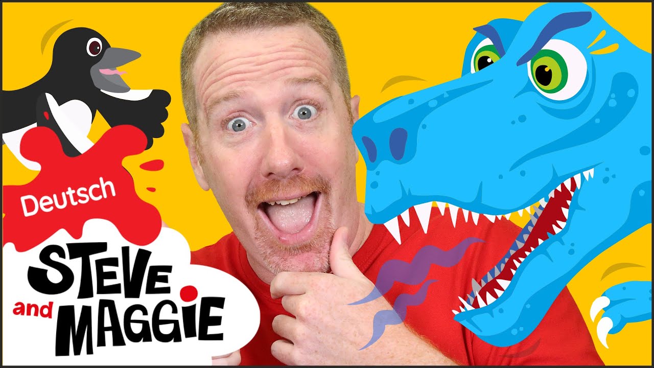 Eine lustige Dinosaurier Geschichte für Kinder mit Steve und Maggie Deutsch