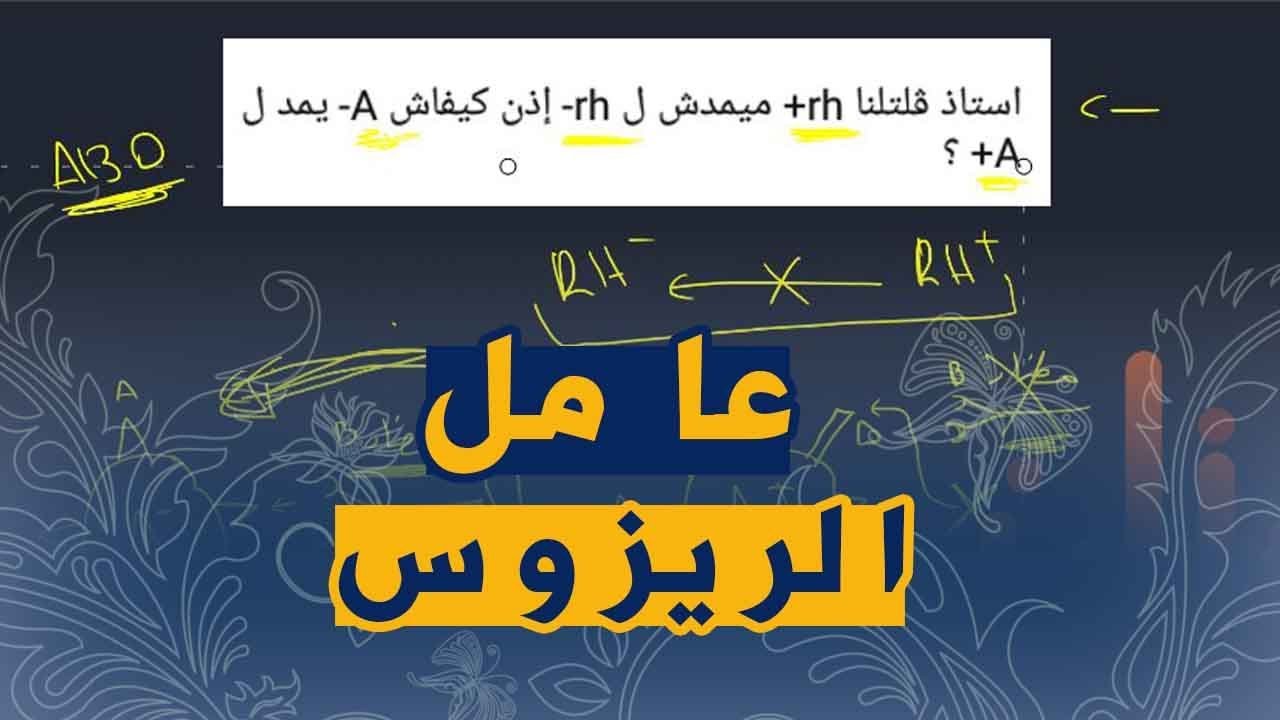 علوم طبيعية للسنة الرابعة متوسط توضيح فيما يخص عامل الريزوس