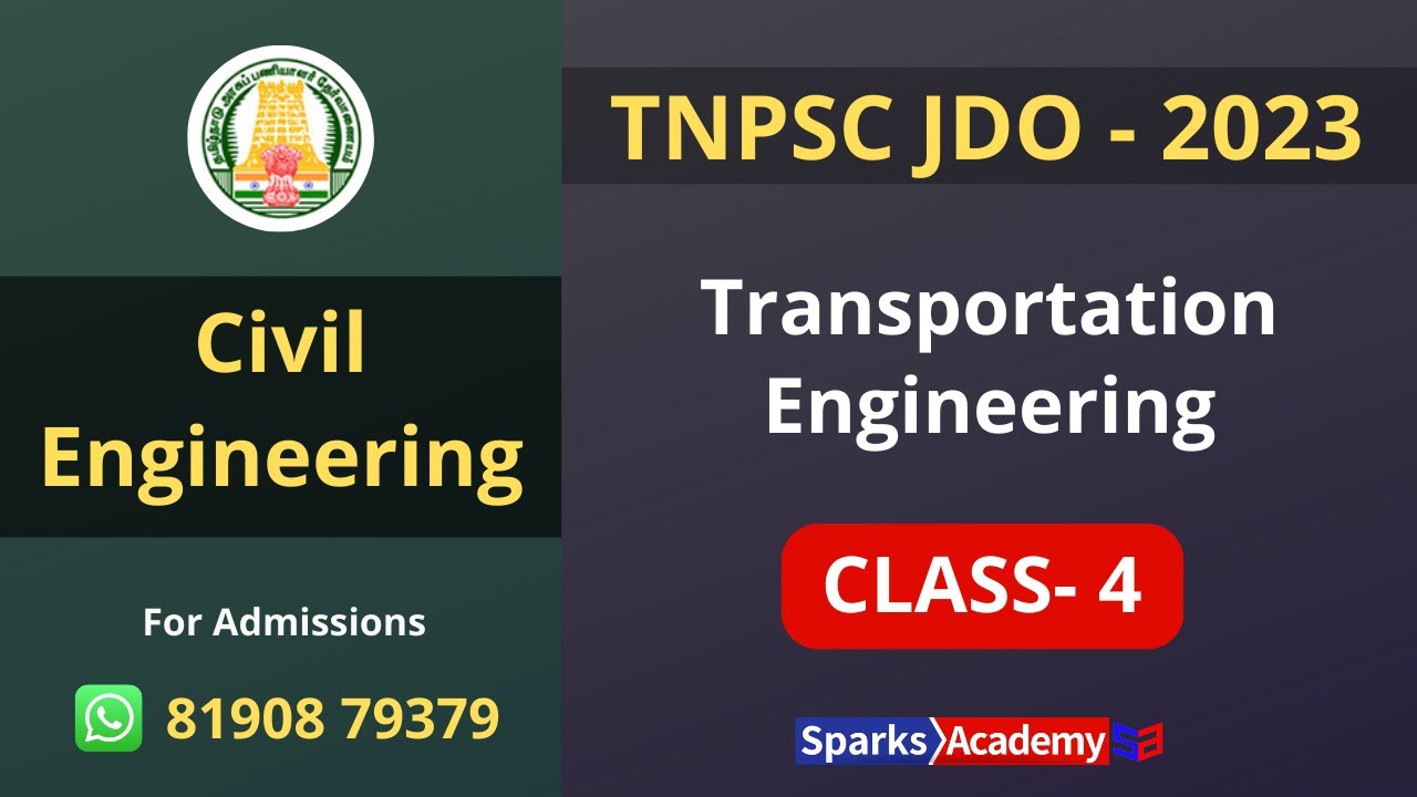 Transportation Engineering-4 I TNPSC JDO/Overseer-2023 I Online Course, BOOKS & TEST SERIES I Sparks