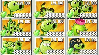 35 GREEN Plants Vs Team Zombie NOOB - PRO - HACKER - Who Will Win? - PVz 2 Plant vs Plant