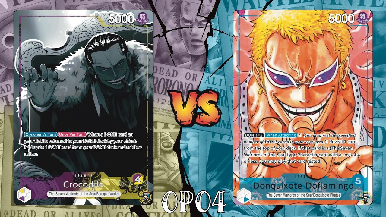 Crocodile vs Doflamingo One Piece Tcg OP04 Tournament Gameplay 2023