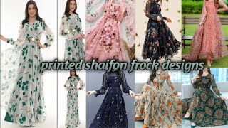 Printed Chiffon Frocks Design For Women