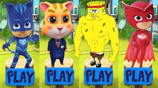 Tag With Ryan Pj Masks Owlette And Catboy Vs Cat Runner Vs Owlette Vs Spongebob Run - Run Gameplay