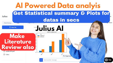 AI powered Data Analysis| Julius AI|Statistical Summary | Plots & graphs |Literature Review |AI Tool