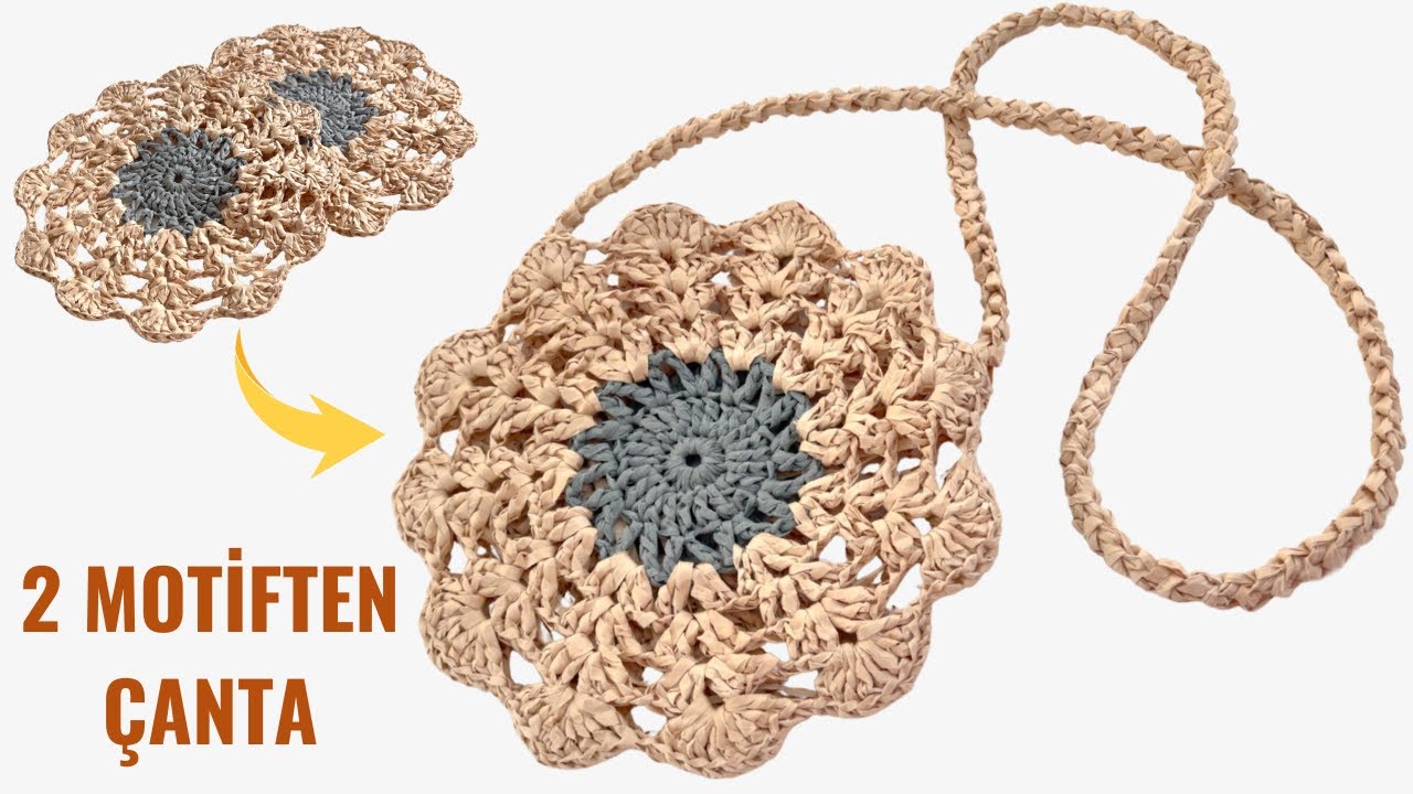 Kendi Çantanı Kendin Ör! 2 Motiften Süper Çapraz Çanta Modeli / Örgü Çanta Modelleri / Crochet Bags