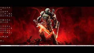 My wallpaper engine desktop. The doom slayer. Awesome.