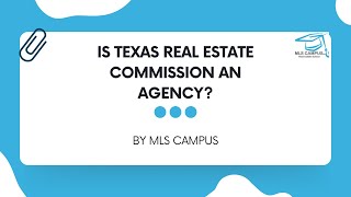 Is Texas Real Estate Commission an Agency?