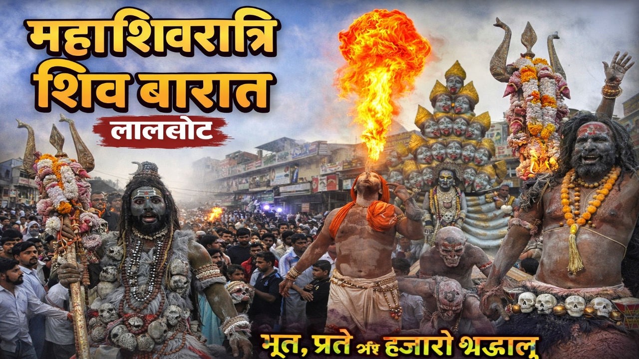 Mahashivratri 2026 भूत प्रेत के साथ शिव बारात में उमड़ा श्रद्धा का सैलाब लालसोट || Mahadev ki barat 