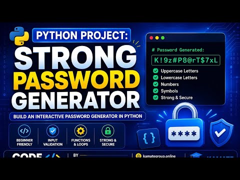 Build a Professional Password Generator Project using Python Beginner Intermediate Friendly 2026