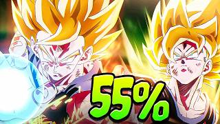 (Dokkan Battle) 55% LEVEL 1 LINKS LR AGL SSJ GOKU COMPLETE OVERVIEW AND SHOWCASE!
