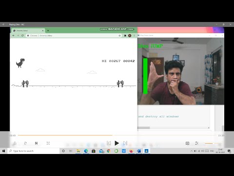 Playing Google Chrome Dinosaur Game using Hand Gesture in OpenCV and Python