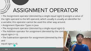 Fundamentals of programming: JAVA OPERATORS By John Clyde Luces