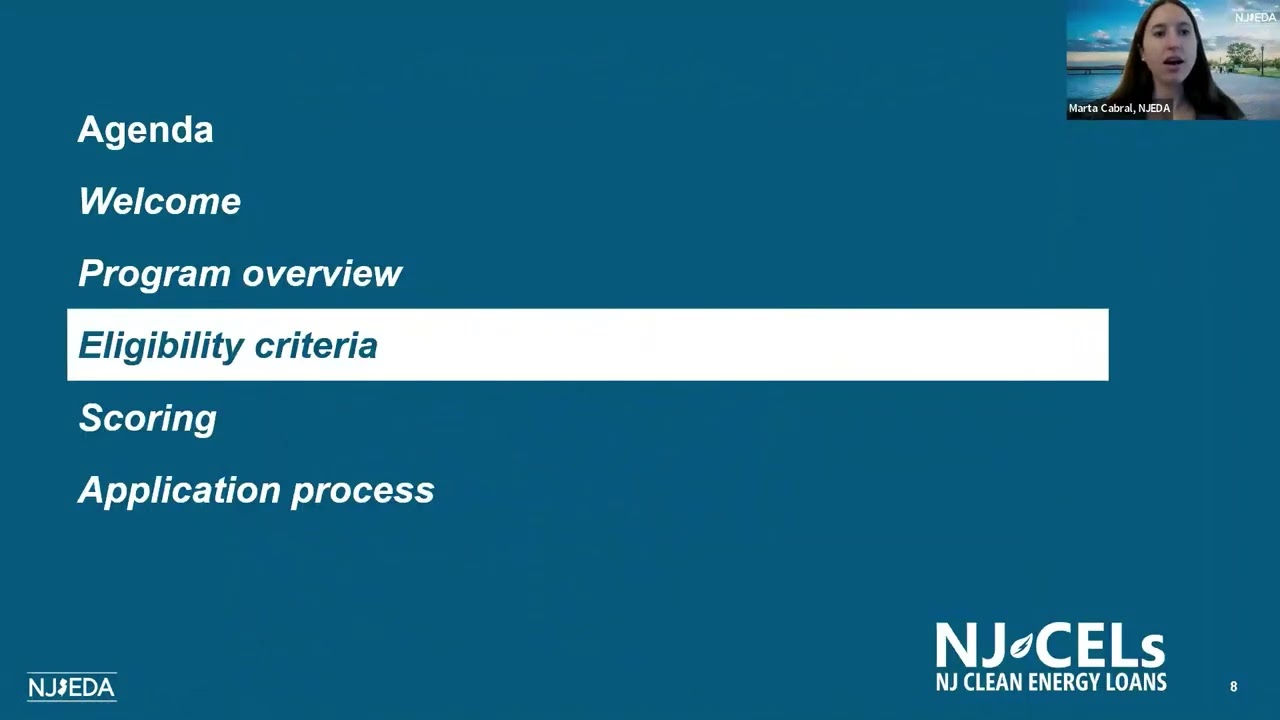 NJEDA - NJ Clean Energy Loans Info Session
