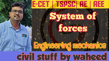 E-CET SERIES | SYSTEM OF FORCES | ENGINEERING MECHANICS | TSPSC | AE | AEE | @Civilstuffbywaheed