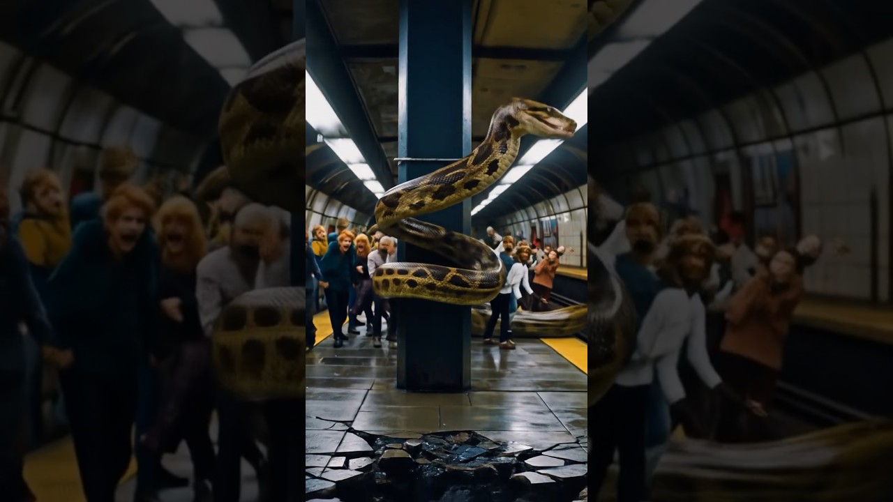 “Passengers Stunned by Huge Snake in Subway!”