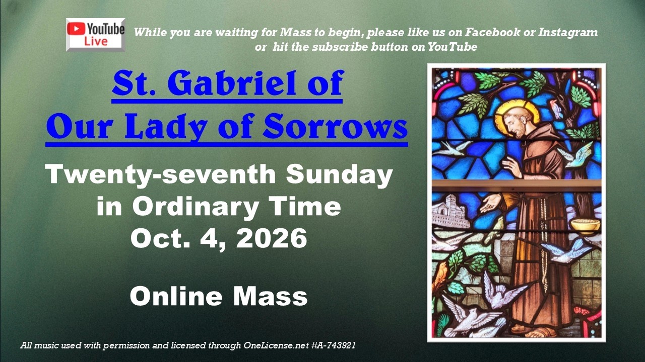 Sun., Oct. 4th Online Mass - YouTube