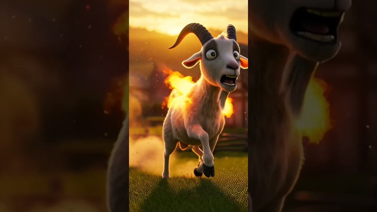 "बकरी घास खा रही थी, लेकिन उसके बाद जो हुआ यकीन नहीं होगा 😱🔥 #aianimation #aishorts