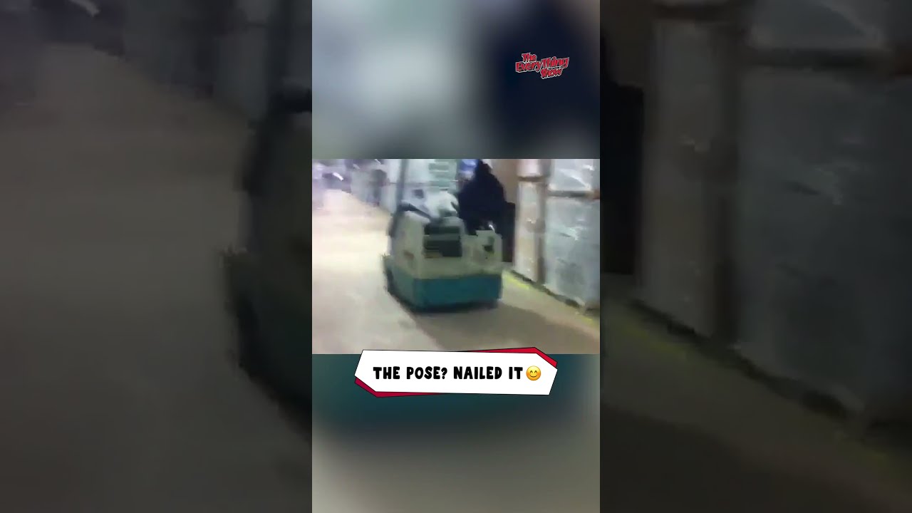 Man Falls Off Warehouse Floor Sweeper 