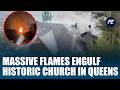 Massive Blaze Destroys First Reformed Church of Astoria, 6 Firefighters Injured