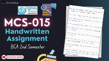 MCS-015 Handwritten Solved Assignment 2024 (January) | IGNOU BCA Handwritten Assignments | #ignou