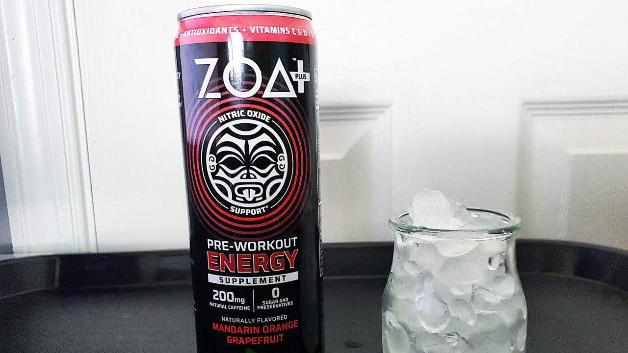 Zoa Plus Mandarin Orange Grapefruit PreWorkout Energy Drink 12oz Slim