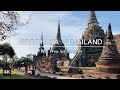 Thailand 4K - Ayutthaya. Walking in UNESCO World Heritage Site, Wat Phra Sri Sanphet