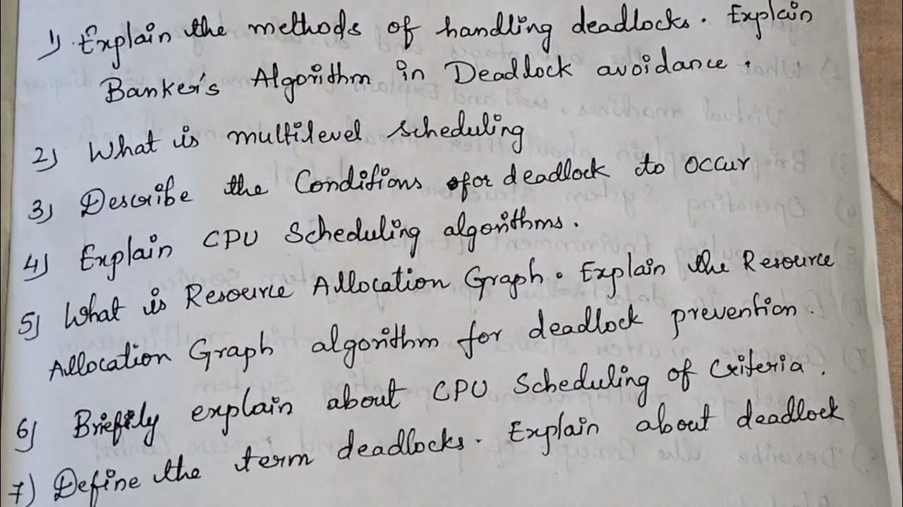 MSc Computer Science Operating System 2nd Unit Important Questions msc-computer-science-entrance-exam-previous-question-paper-university