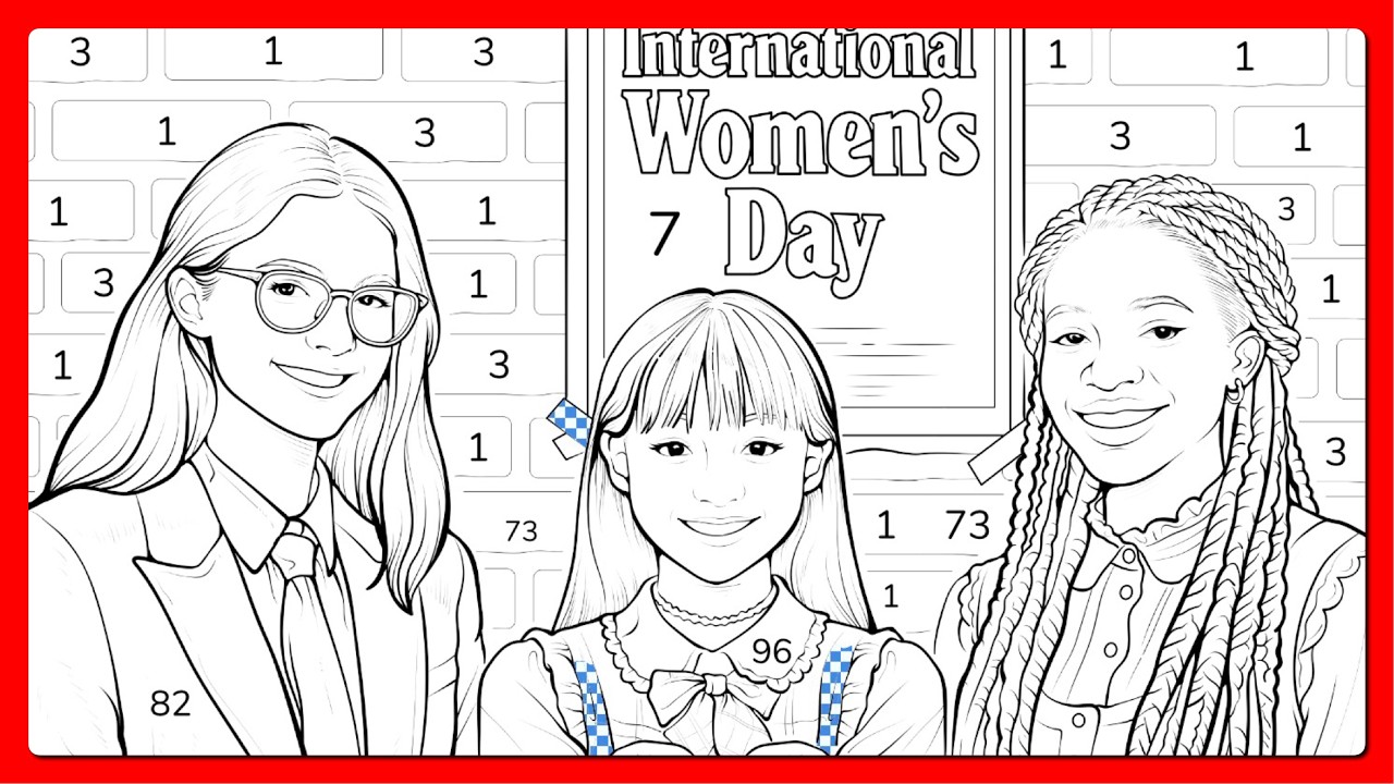 Color by Number International Women’s Day Picture by Zen Color app #coloringbook