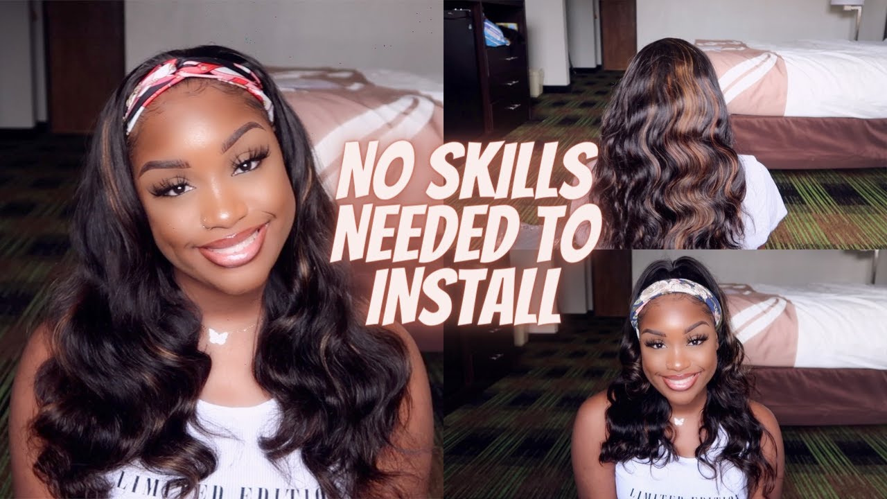 THIS WIG IS FIRE! |  MOST NATURAL HIGHLIGHTED HEADBAND WIG NO SKILLS NEEDED TO INSTALL X EAYON HAIR