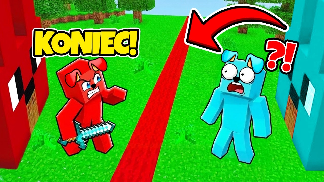 PODZIELILIŚMY NASZE DOMKI na PÓŁ w Minecraft! ❌😭