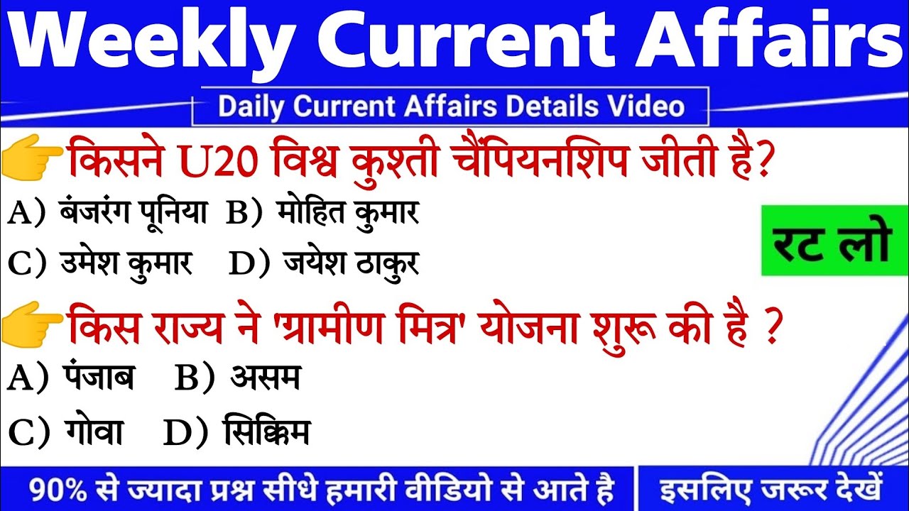 14-20 August Weekly Current Affairs 2023 | Today Current Affairs ...