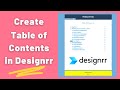 How to Create a Table of Contents in Designrr