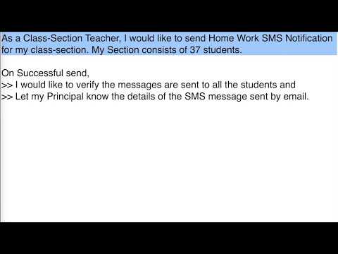 Send Bulk SMS for your Class:Section