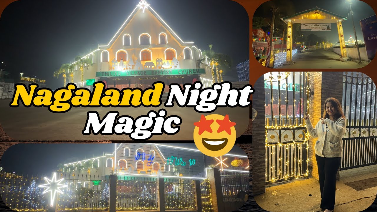 Nagaland Village Church ✨ | Colorful Lights & Peaceful Vibes | Night Vlog Dimapur