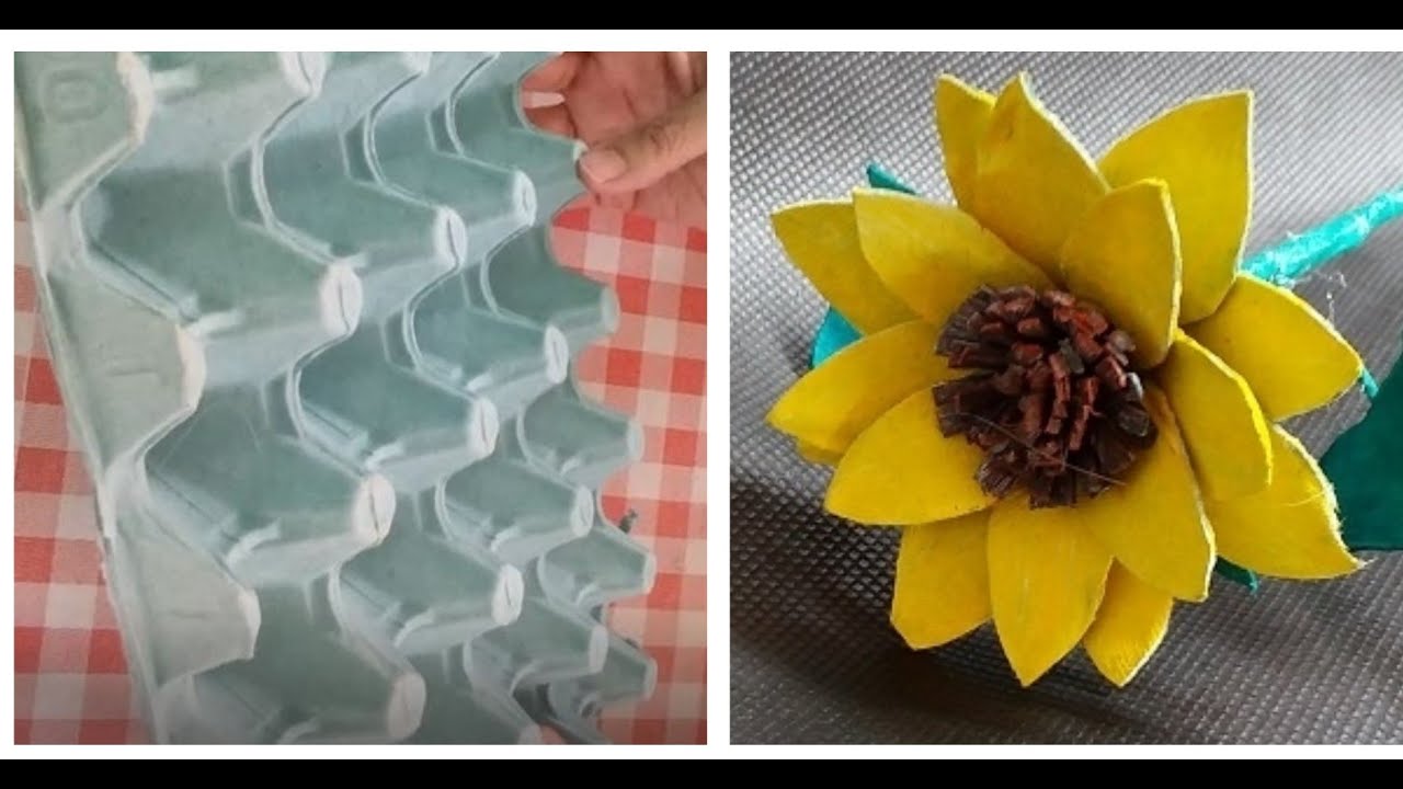 🌻 GIRASSOL DE CAIXA DE OVO 🌻