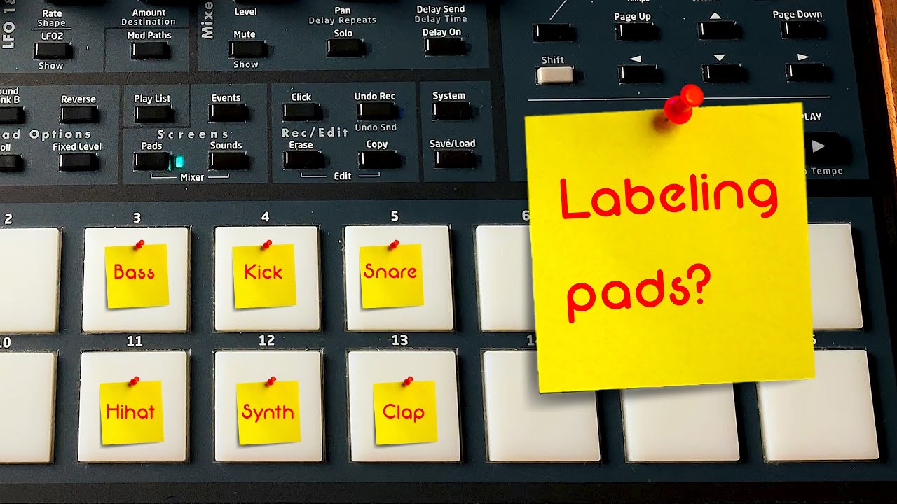 Tempest - How to label pads with preferred sound types