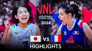 🇯🇵 JAPAN vs FRANCE 🇫🇷 | Highlights | Women's VNL 2024