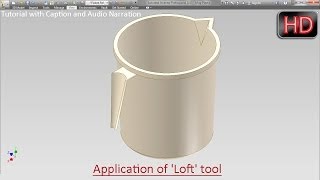 Application of ‘Loft’ tool Ex.2--Autodesk Inventor Tutorial (with caption and audio) screenshot 1