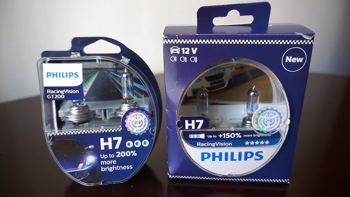 Pair Philips RacingVision GT200 55W +200% H7 Bulbs - 12972RGTS2