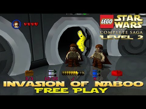 Lego Star Wars TCS: Ep 1 Chap 2 / Invasion of Naboo FREE PLAY (All Collectibles) - HTG