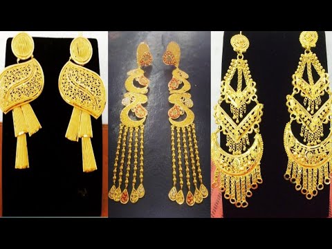 Wholesaler of Long 22kt gold hanging earrings | Jewelxy - 220986
