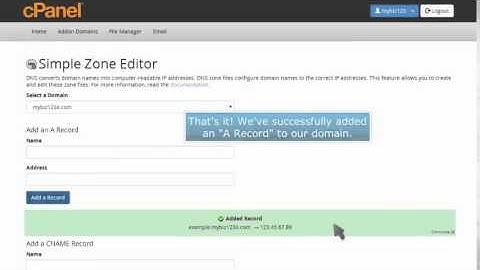 cPanel DNS Zone Editor