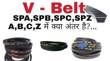 Types Of V Belt SPA , SPB , SPC, SPZ , A ,B , C, D , Z | Belt Drive | Different Types Of V-Belt