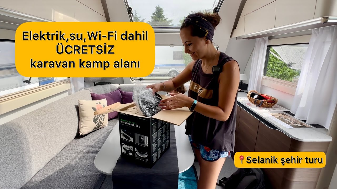 HERŞEY DAHİL ÜCRETSİZ KARAVAN KAMP ALANI&ZAMPETAS& SELANİK ŞEHİR TURU & FREE CAMPING IN THESSALONIKI