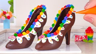 Chocolate Kitkat Shoes👠 Miniature Rainbow High Heel Cake Decorating| Best Chocolate Dessert Recipe