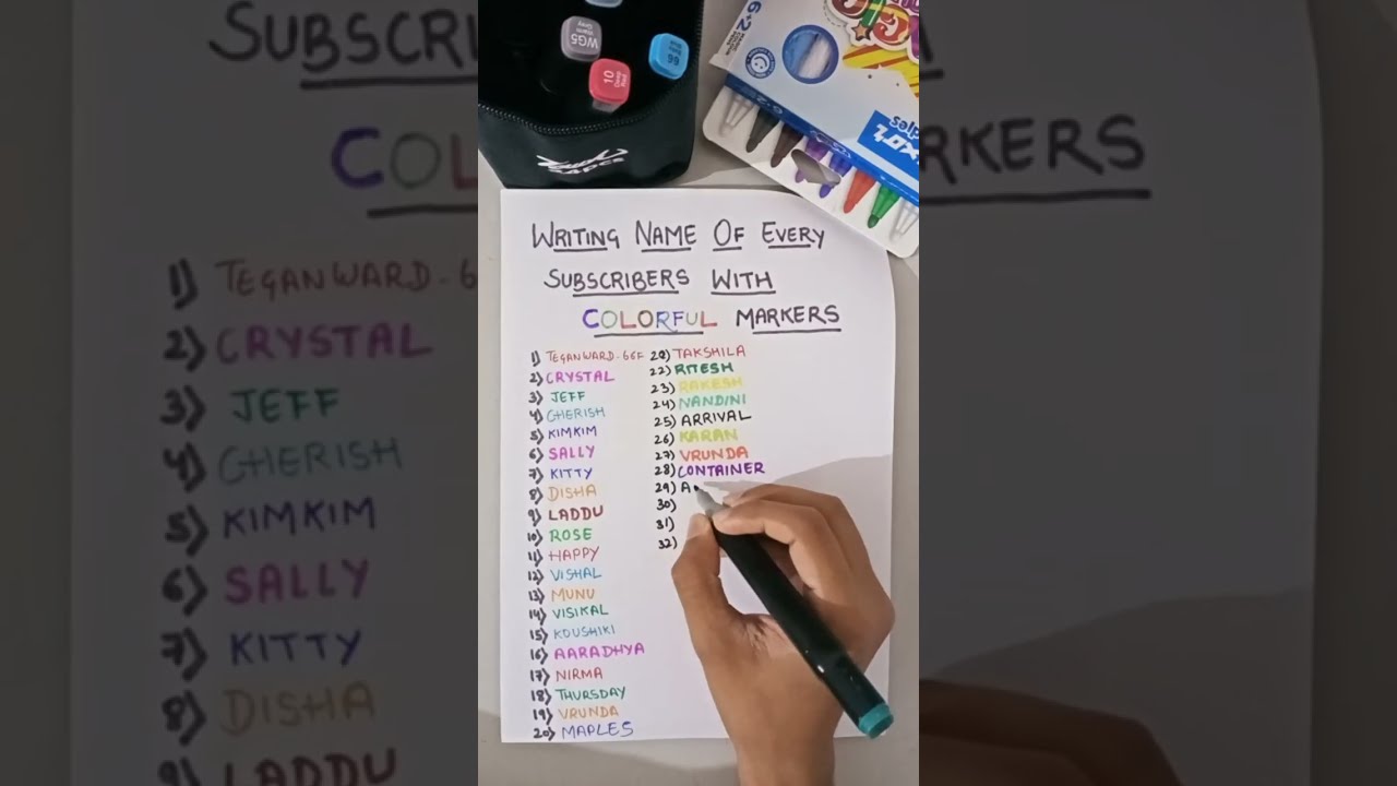 Marker vs Paper is live! WRITING NAMES OF EVERY SUBSCRIBERS WITH COLOURFUL MARKERS