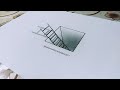 How To Draw 3D Ladder || Very Easy Illusion Drawing tutorial || Step by step For Beginners.