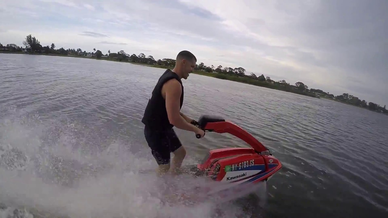 First Rides On The Kawasaki Js550 Stand Up Jet Ski Youtube